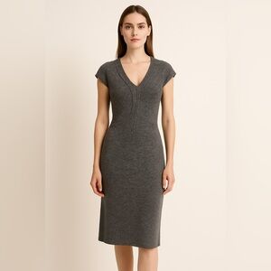 BR by Banana Republic Gray Knit Midi Dress | Size 8 | Worn Twice